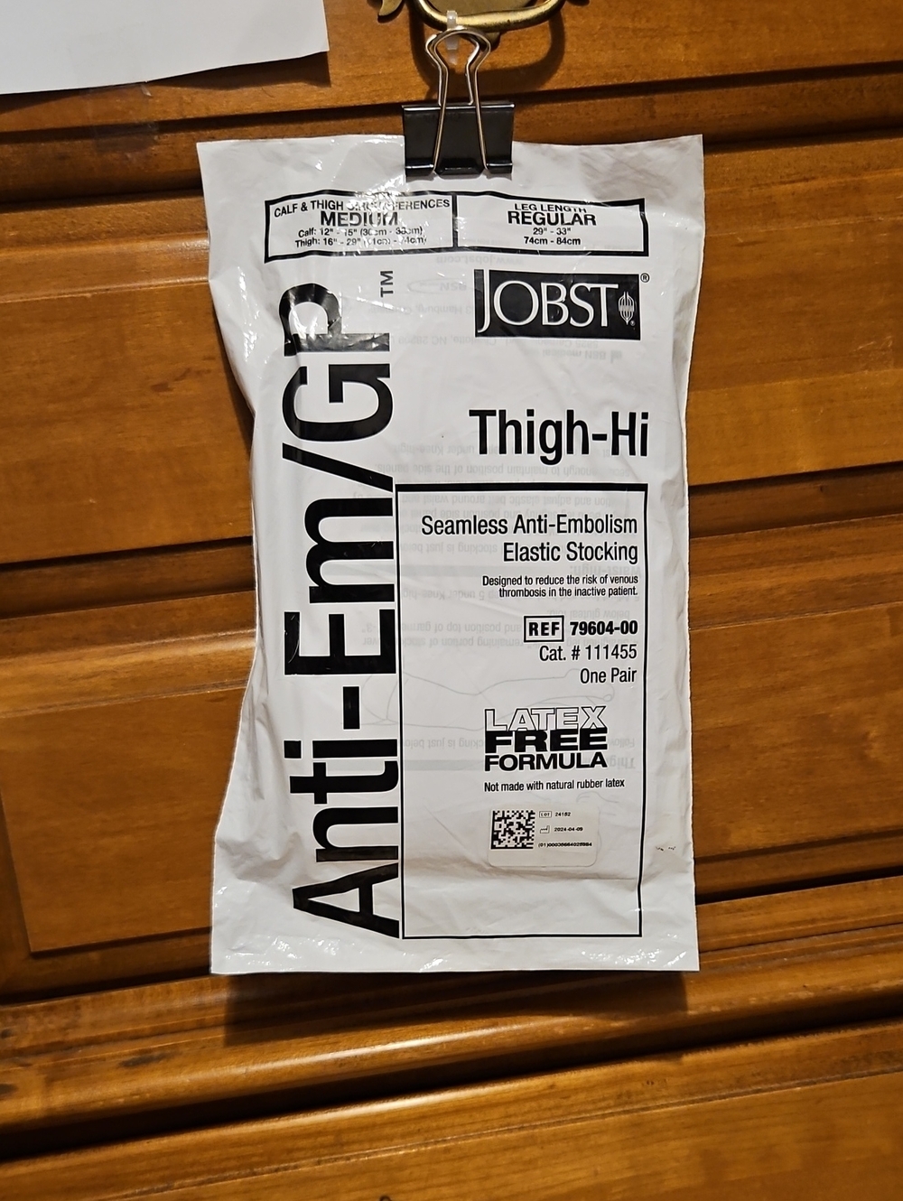 JOBST Anti-Em/Gr Thigh-Hi Compression Stockings - White